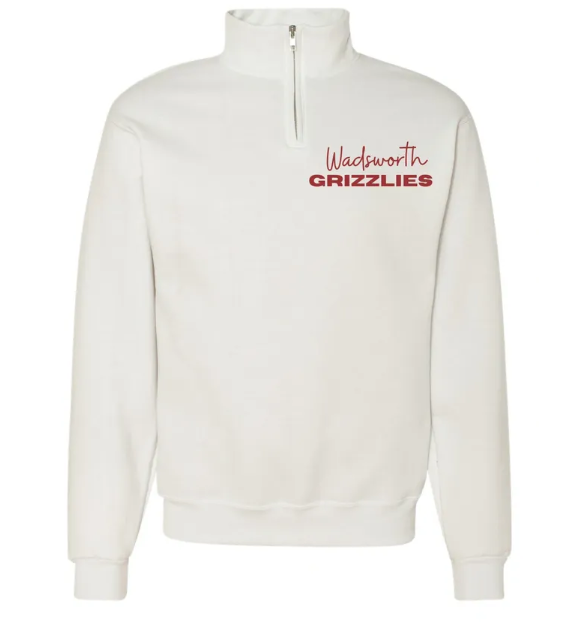 Wadsworth Grizzlies Embroidered Unisex 1/4 Zip Fleece Sweatshirt