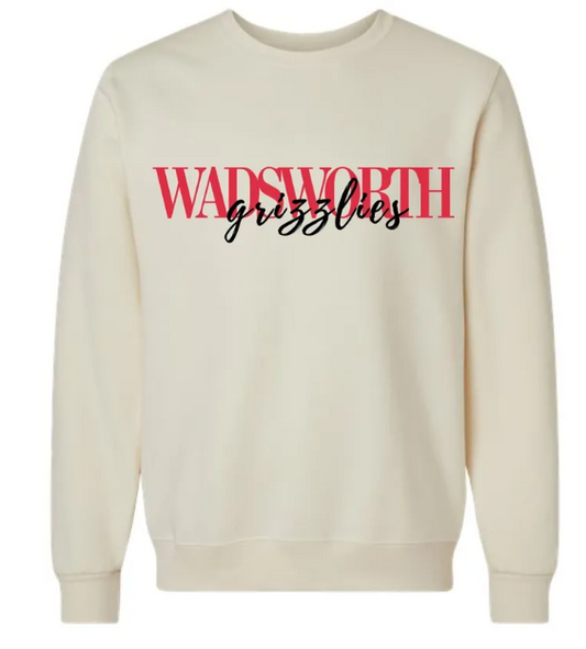Wadsworth Grizzlies Embroidered Crewneck Sweatshirt