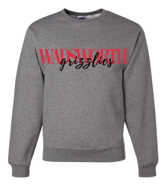 Wadsworth Grizzlies Embroidered Crewneck Sweatshirt