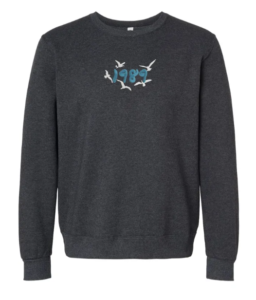 1989 Swiftie Embroidered Eco Jerzees Ultra Soft Crewneck Sweatshirt