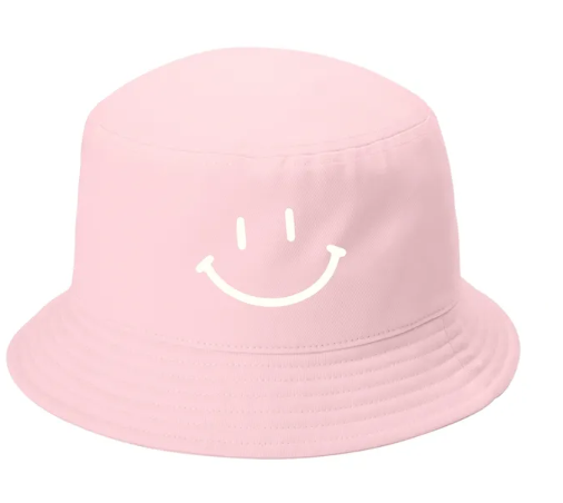 Cloud Pink Embroidered Short Brim Twill Bucket Hat