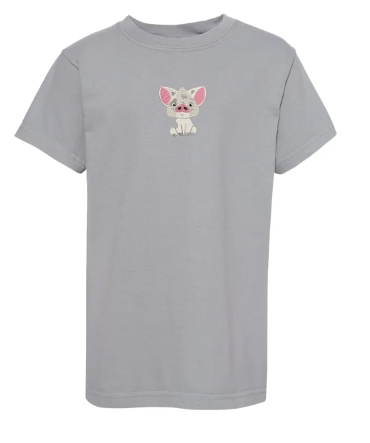 Island Pig Embroidered Comfort Colors Youth & Adult T-Shirt
