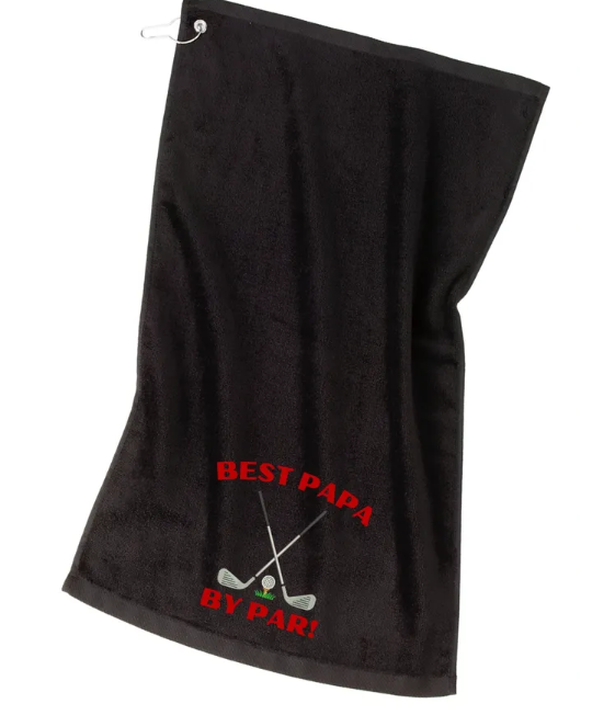 Best "Custom Word" By Far Embroidered Grommeted Golf Towel