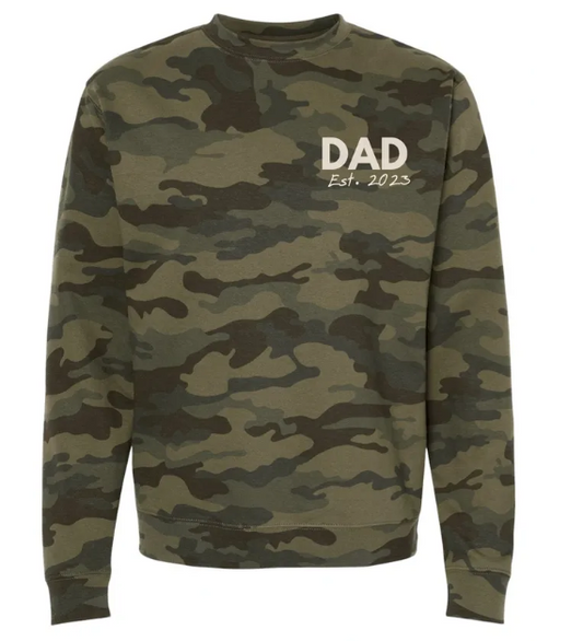 Dad, Grandpa, or Custom Word & Date Embroidered Crewneck Sweatshirt