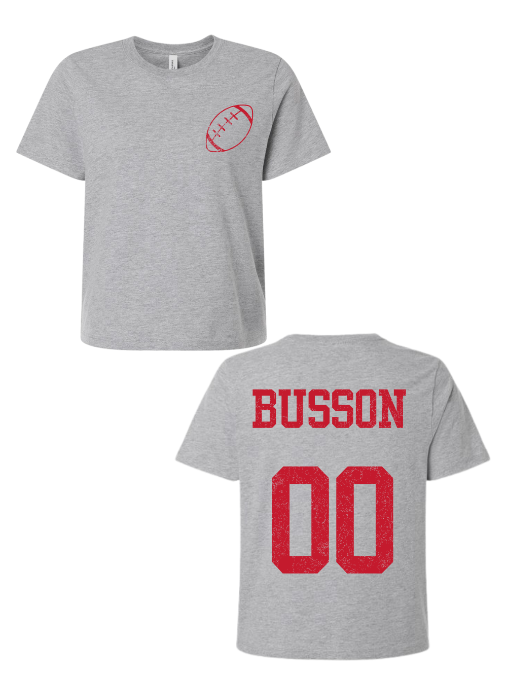 Customized Football Bella + Canvas Heavyweight Boxy T-Shirt