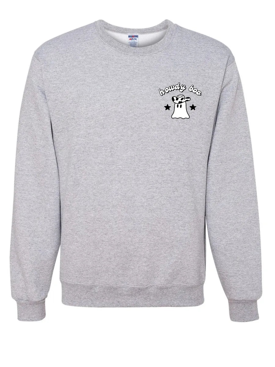 Cowgirl Ghost Howdy Boo Embroidered Crewneck Unisex Fall Halloween Sweatshirt