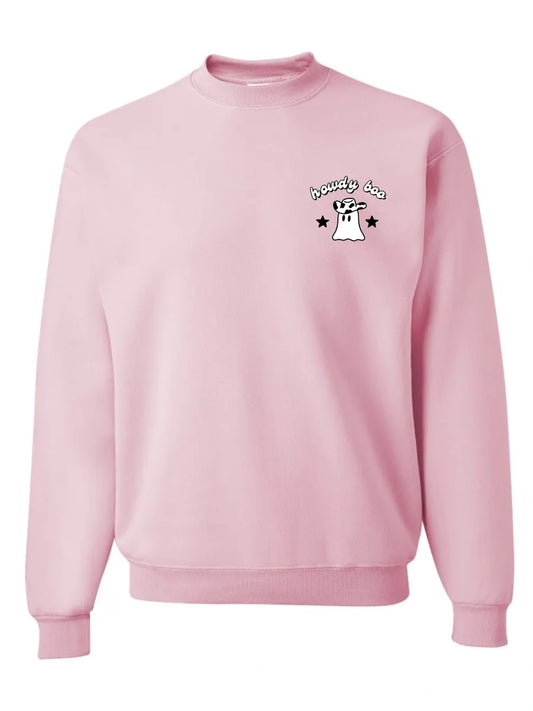 Cowgirl Ghost Howdy Boo Embroidered Crewneck Unisex Fall Halloween Sweatshirt