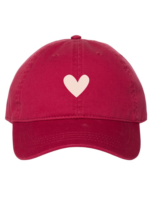 Heart Embroidered Relaxed Hat