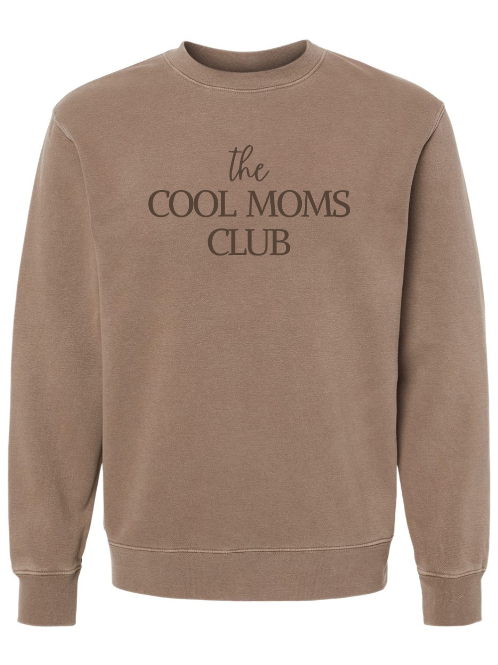 The Cool Moms Club Embroidered Tone on Tone Pigment-Dyed Crewneck Swea