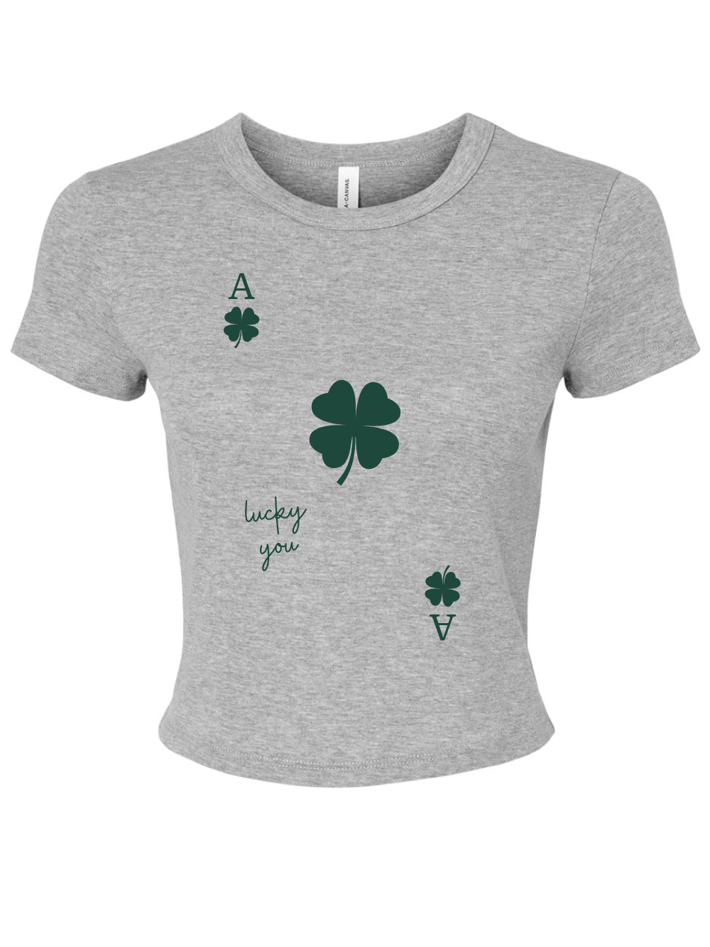 Lucky You Ace of Clubs Graphic Women's Micro Rib Baby Tee