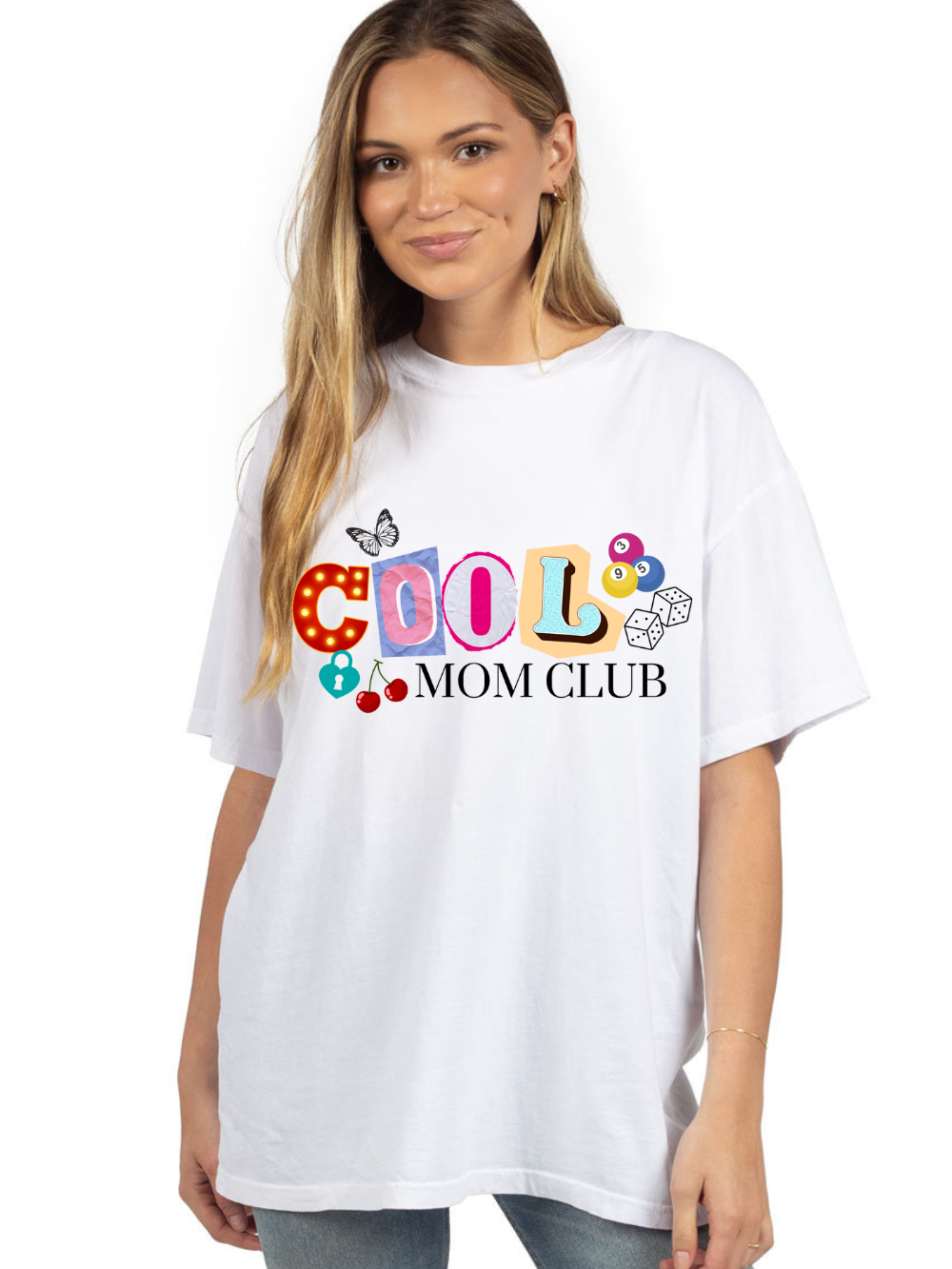 Cool Mom Club Retro Graphic Ladies' Oversized T-Shirt