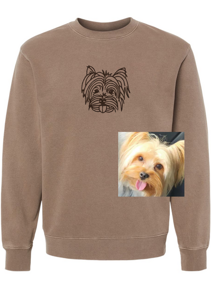 Custom Dog or Animal Outline Embroidered Crewneck Sweatshirt