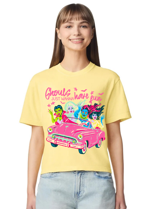 Ghouls Just Wanna Have Fun Graphic Comfort Colors Boxy Tee