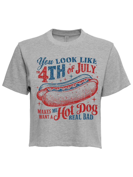 You Look Like The 4th Of July Printed Women's Heavyweight Boxy Graphic T-Shirt