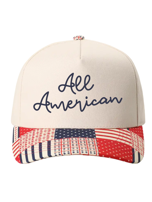All American Embroidered USA Patchwork Trucker Hat