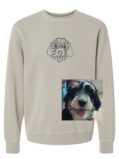 Custom Dog or Animal Outline Embroidered Crewneck Sweatshirt