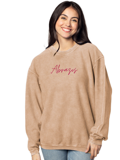 Love Languages Embroidered Corded Vintage Washed Crewneck Sweatshirt