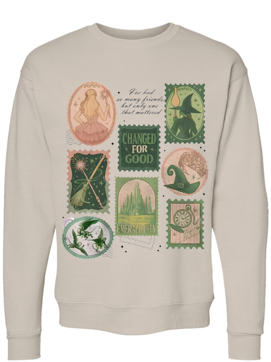 Changed For Good Watercolor Wicked Graphic Crewneck Sweatshirt