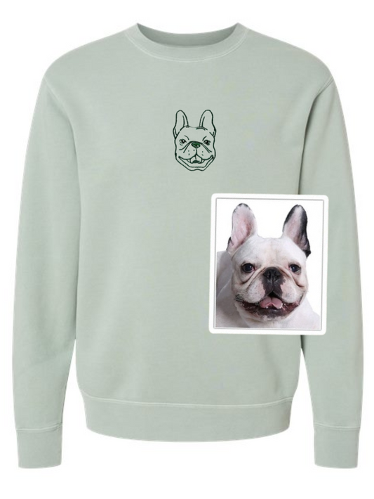 Custom Dog or Animal Outline Embroidered Crewneck Sweatshirt