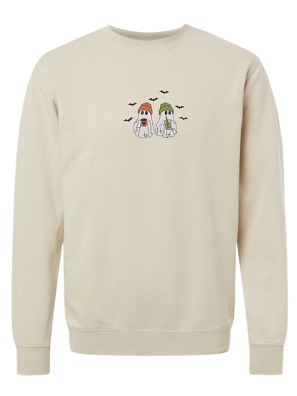 Two Coffee Ghosts Embroidered Sweatshirt