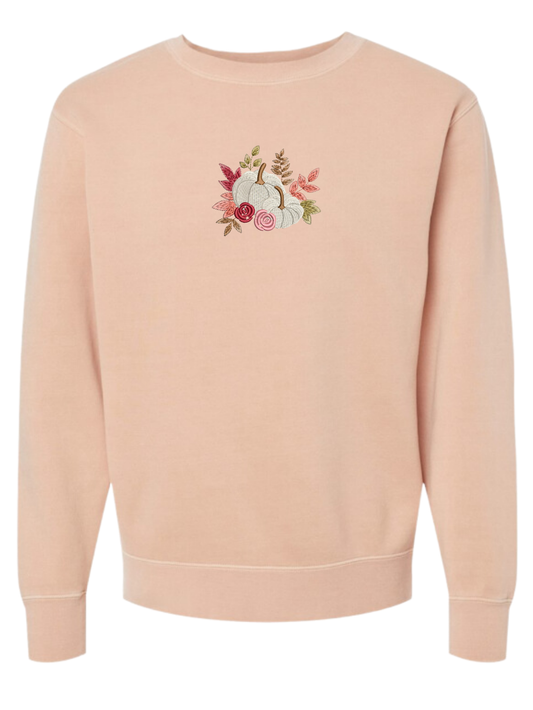 Pumpkins and Flowers Embroidered Sweatshirt