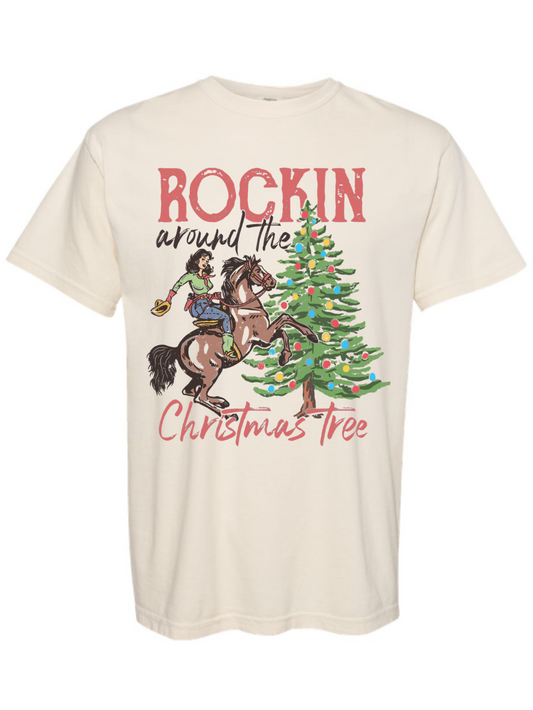 Rockin' Around The Christmas Tree Graphic Comfort Colors T-Shirt