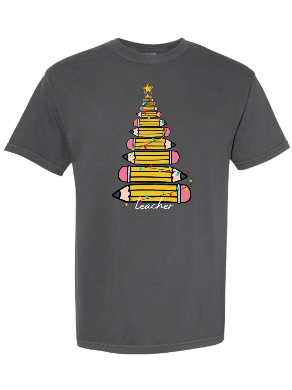 Pencil Christmas Tree Comfort Colors Graphic T-Shirt