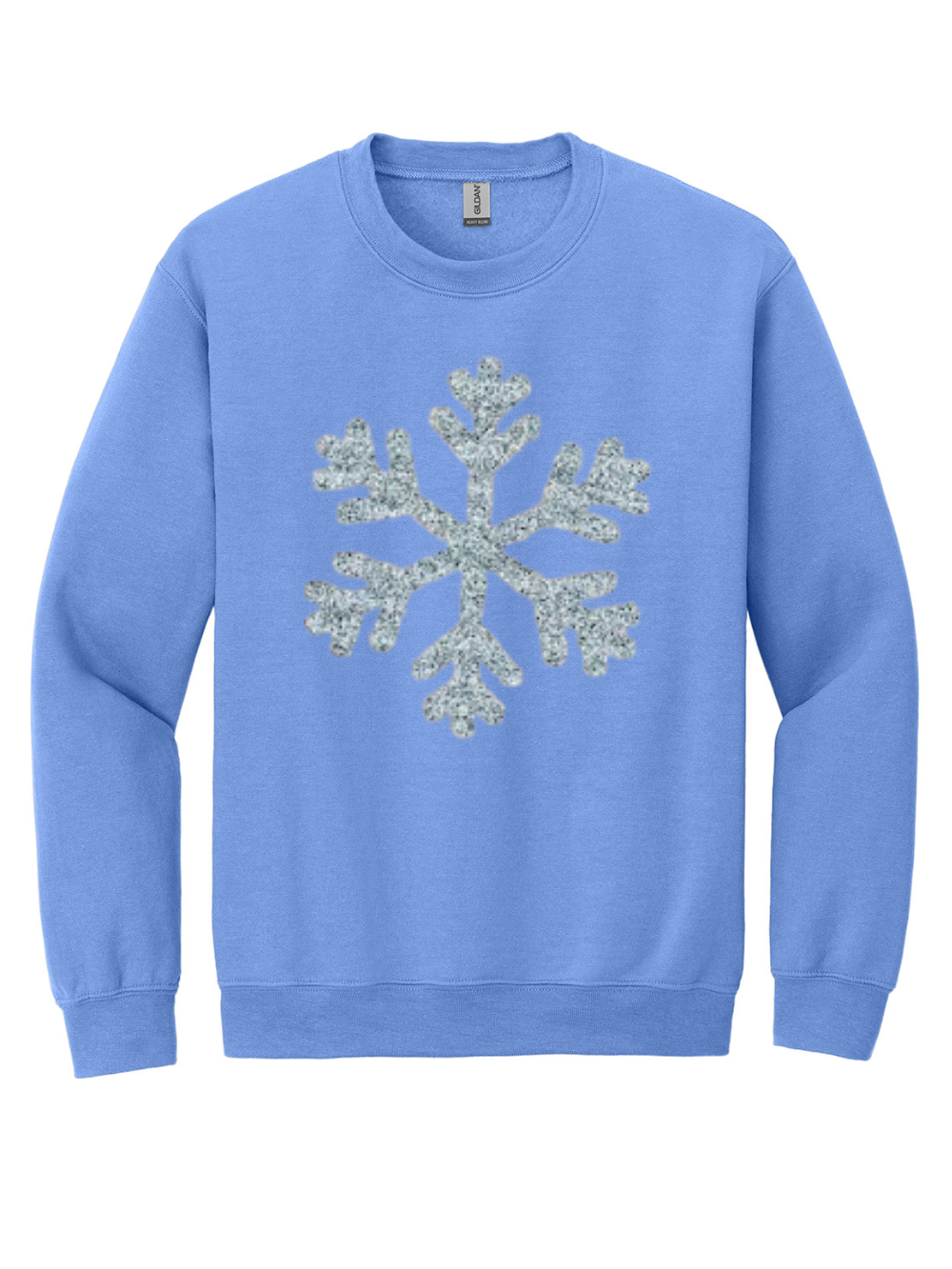 Glitter Applique Snowflake Crewneck Sweatshirt