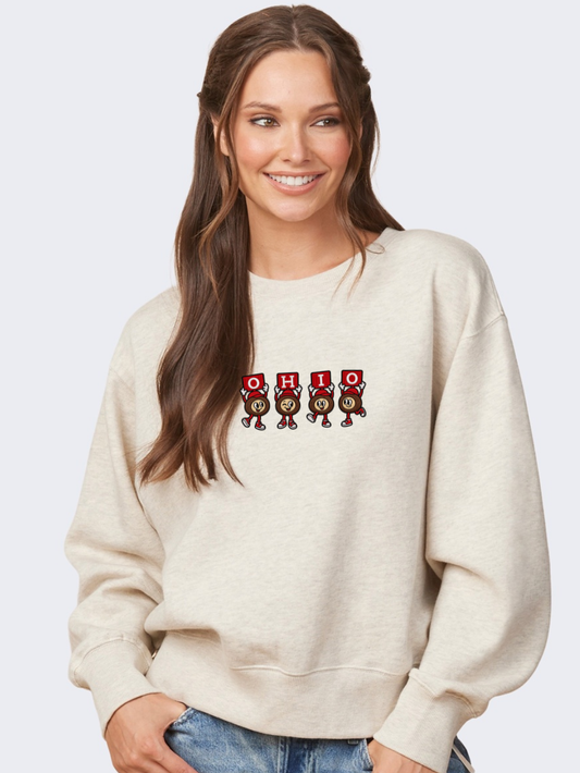 Ohio State Buckeyes Embroidered Boxy Crewneck