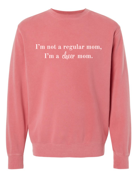 Not A Regular Mom Custom Sports Word Embroidered Washed Crewneck Sweatshirt