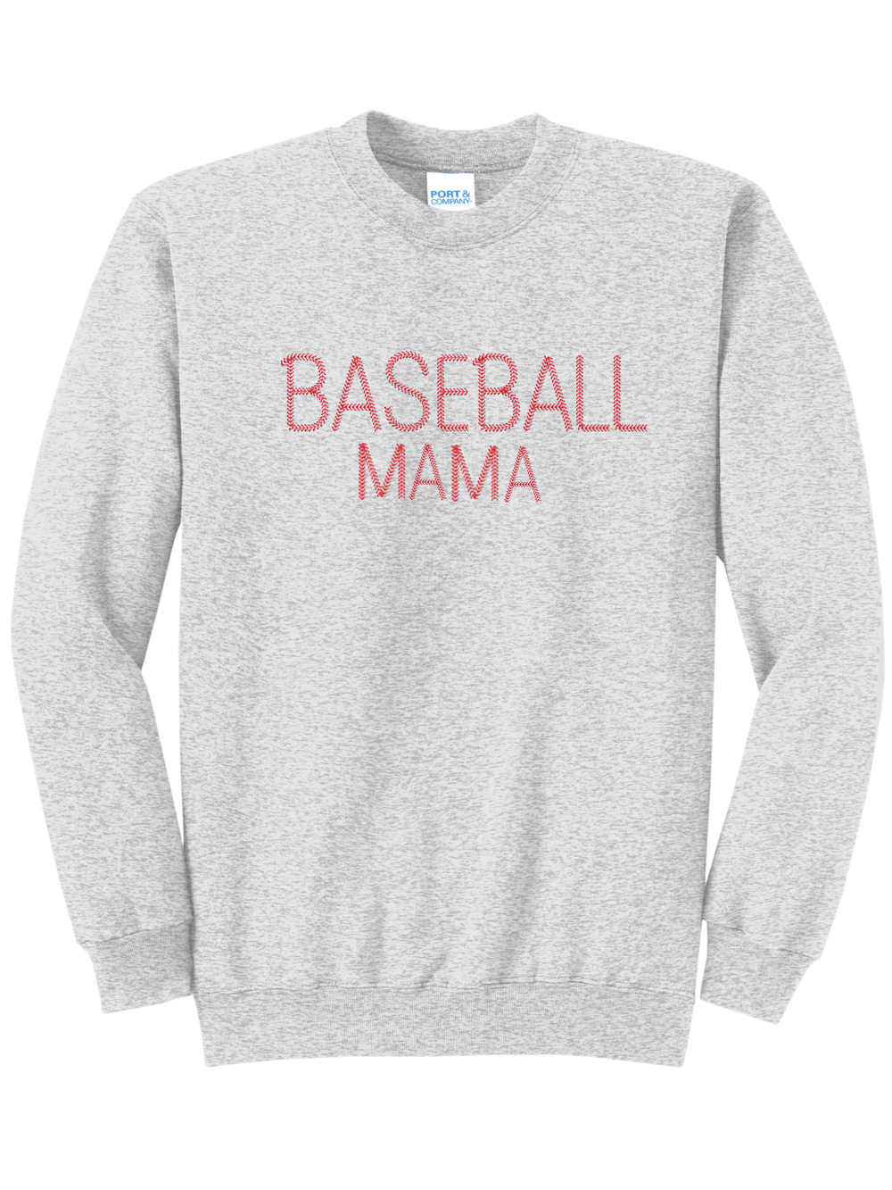 Custom Word Baseball Font Embroidered Crewneck Sweatshirt