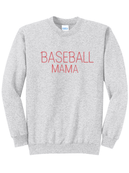 Custom Word Baseball Font Embroidered Crewneck Sweatshirt