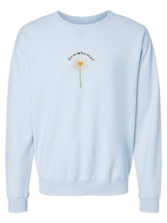 Love Me Not Daisy Embroidered Comfort Wash Sweatshirt