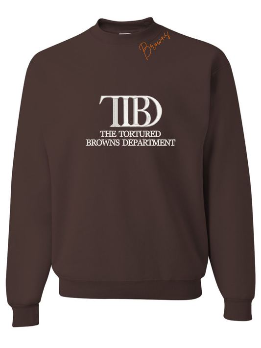 Tortured Browns Department Embroidered Crewneck Sweatshirt