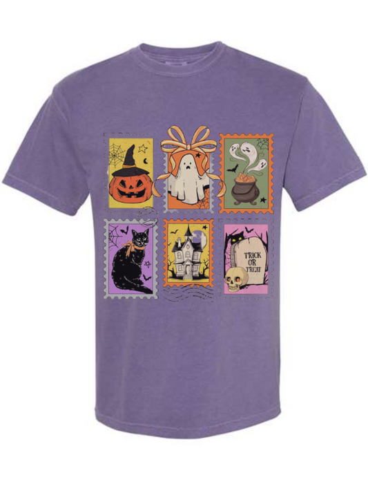 Halloween Stamp Graphic Comfort Colors T-Shirt
