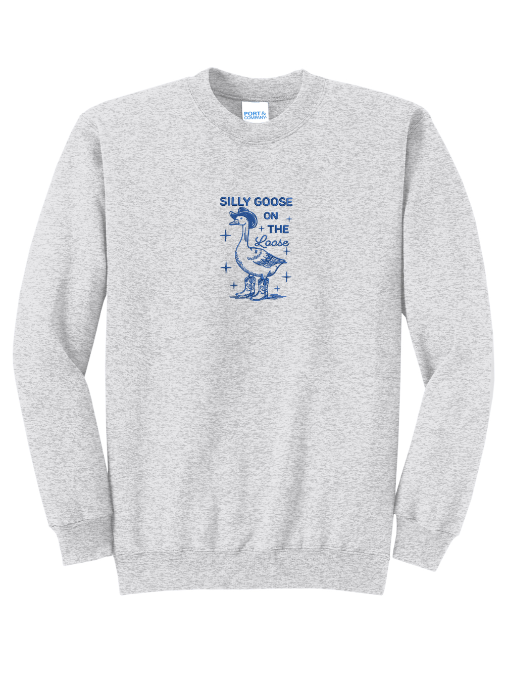 Silly Goose On The Loose Embroidered Crewneck Sweatshirt