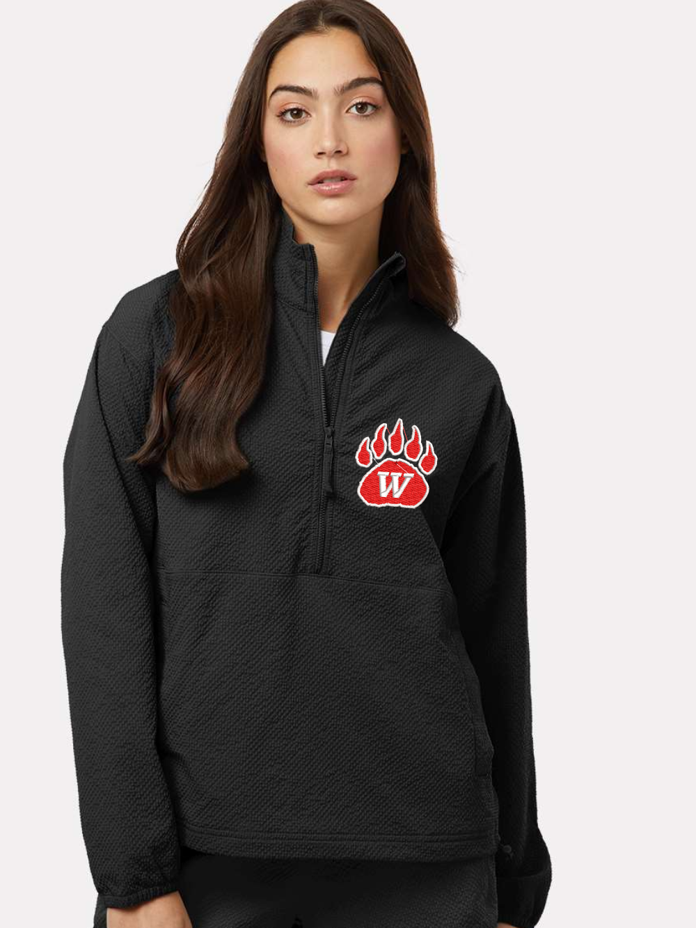 Wadsworth Embroidered Women's Seersucker Half-Zip Columbia Pullover