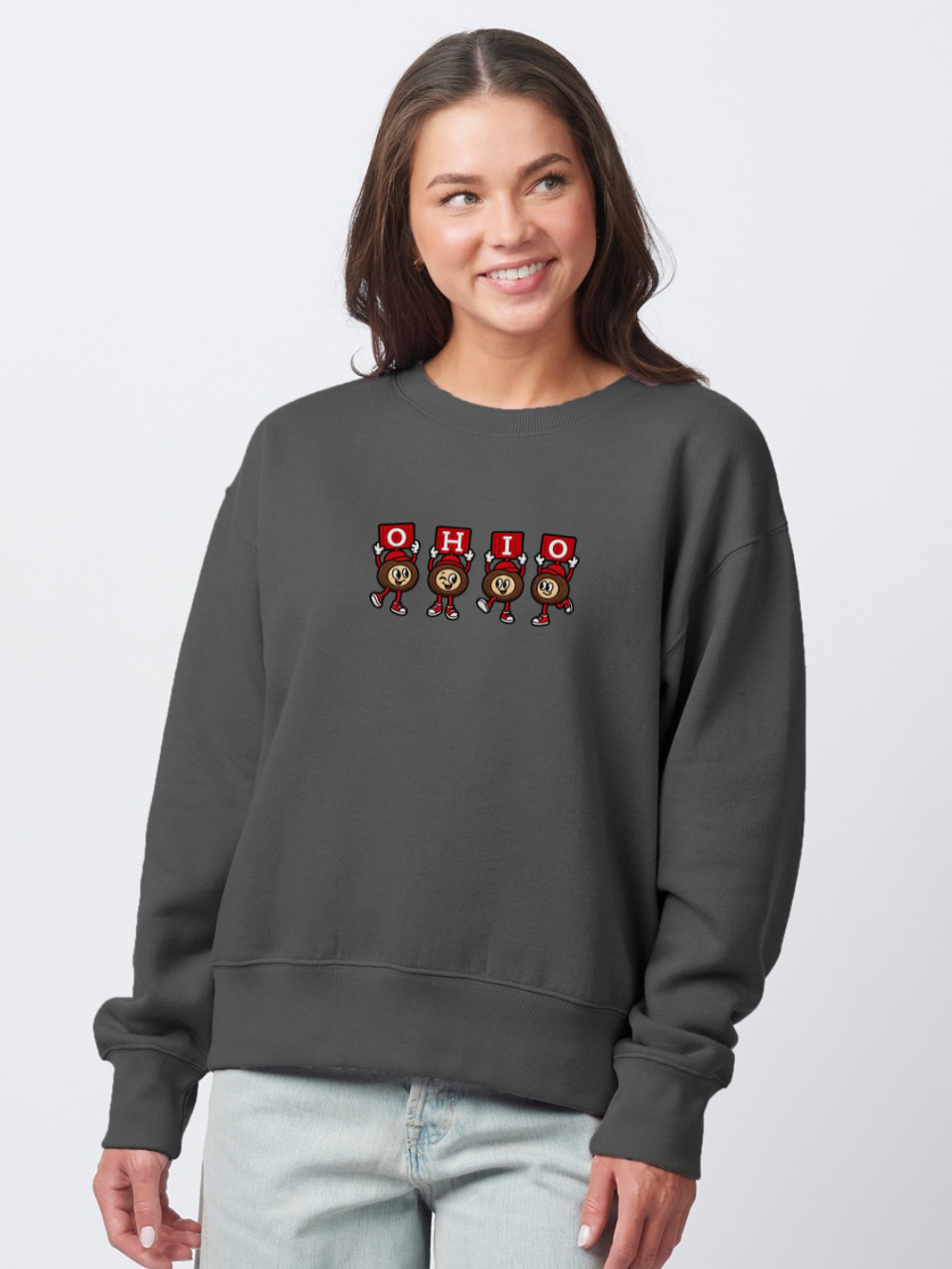 Ohio State Buckeyes Embroidered Boxy Crewneck