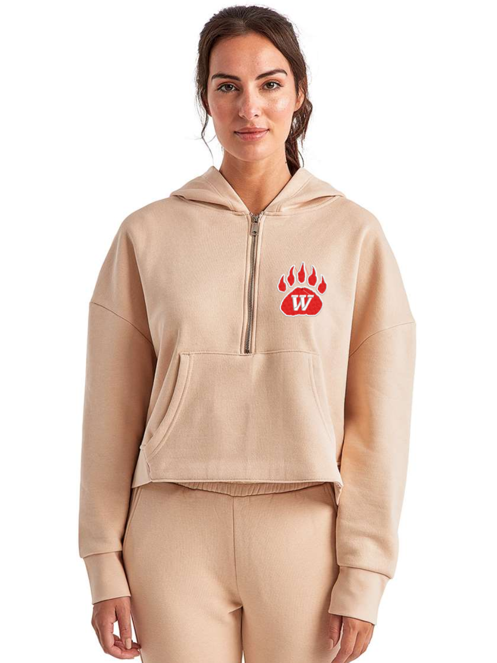 Wadsworth Embroidered Women's Alice Half-Zip Hooded Sweatshirt