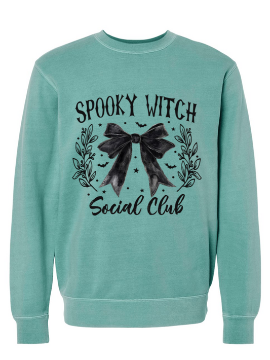 Spooky Witch Social Club Washed Graphic Crewneck Sweatshirt + Choose Your Color