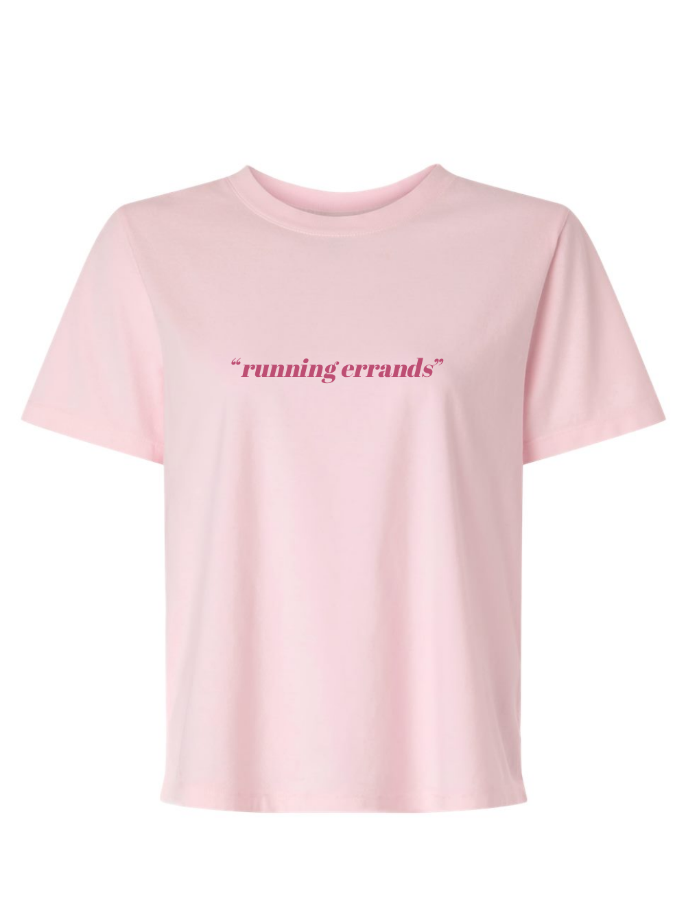 "Running errands" Embroidered Garment Dyed Women's Boxy Tee