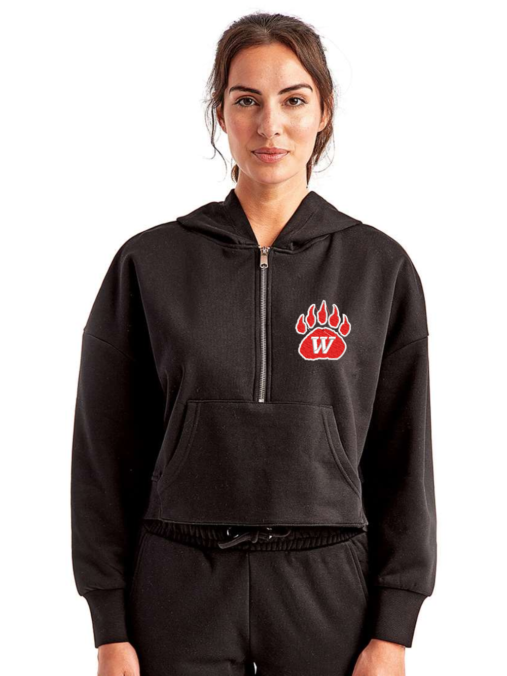 Wadsworth Embroidered Women's Alice Half-Zip Hooded Sweatshirt