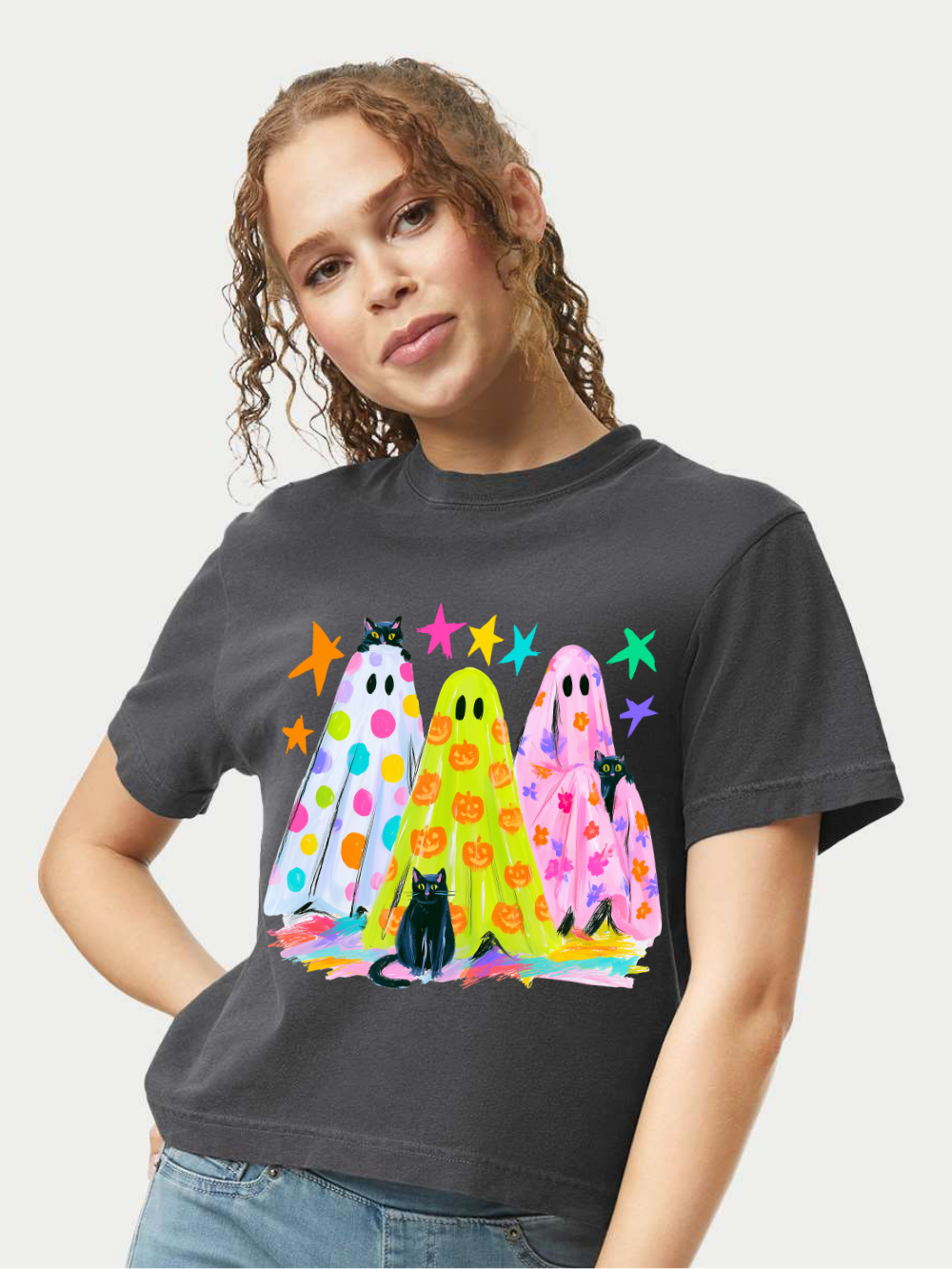Preppy Halloween Graphic Comfort Colors Boxy Tee