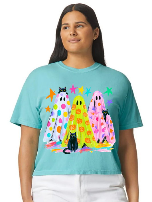 Preppy Halloween Graphic Comfort Colors Boxy Tee