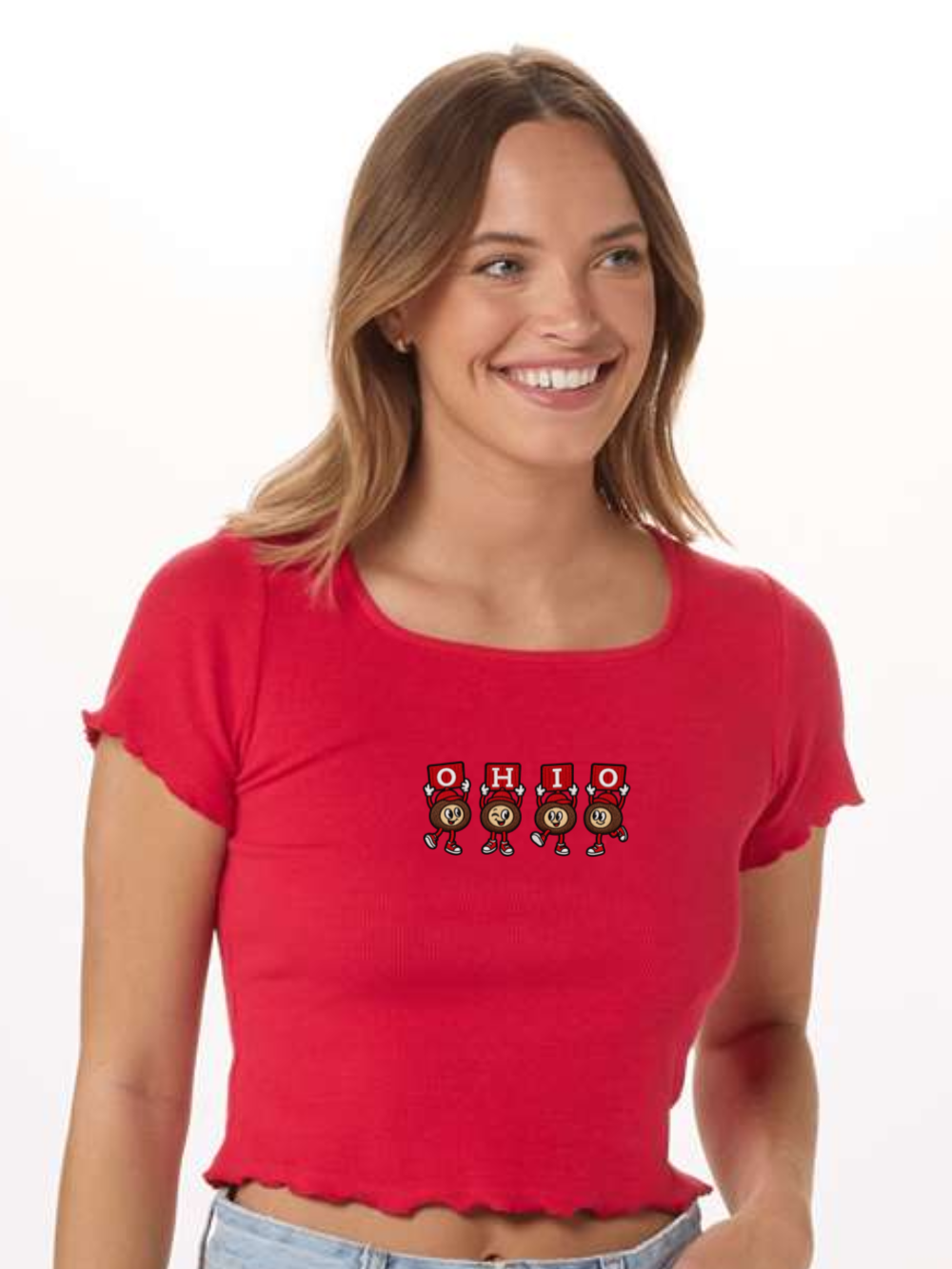 Ohio State Buckeyes Embroidered Women's Baby Rib T-Shirt