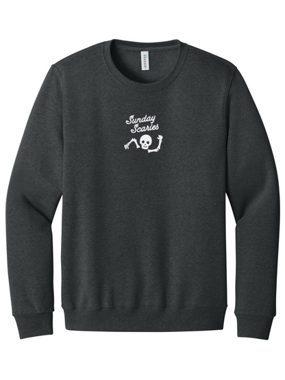 Sunday Scaries Skeleton Embroidered Fall Crewneck Sweatshirt