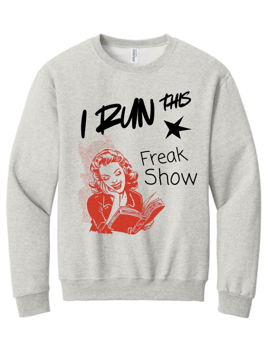 Freak Show Graphic Oatmeal Heather Crewneck Sweatshirt