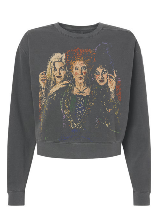The Sanderson Sisters Graphic Comfort Colors Mid Length Crewneck Sweatshirt