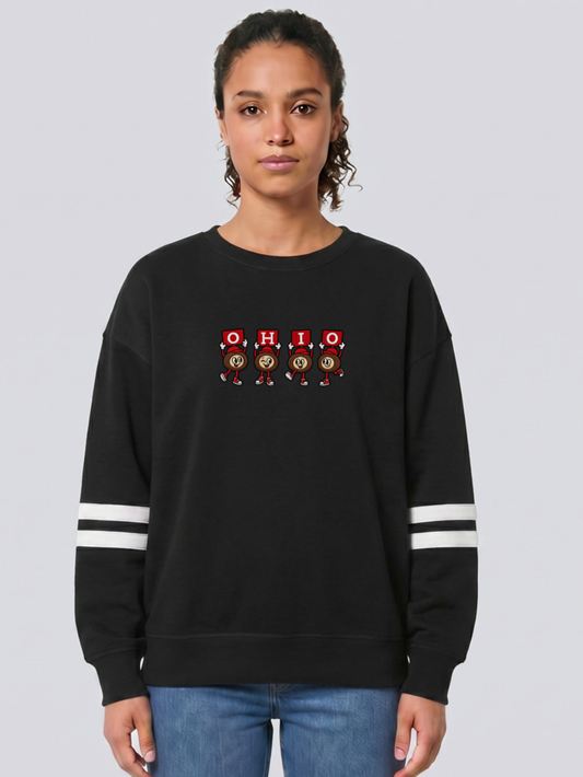 Ohio State Buckeyes Embroidered Boxy Varsity Crewneck