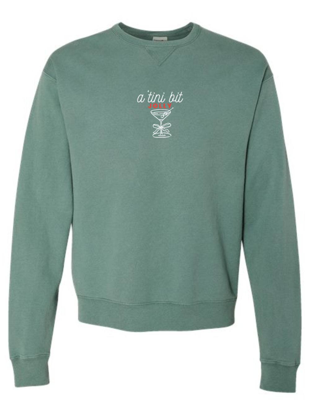 A Tini Bit Jolly Embroidered Comfort Wash Crewneck Sweatshirt